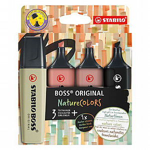 סט 4 מדגישים STABILO BOSS NatureCOLORS סט 4 מדגישים STABILO BOSS NatureCOLORS