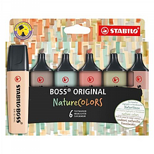 סט 6 מדגישים STABILO BOSS NatureCOLORS סט 6 מדגישים STABILO BOSS NatureCOLORS